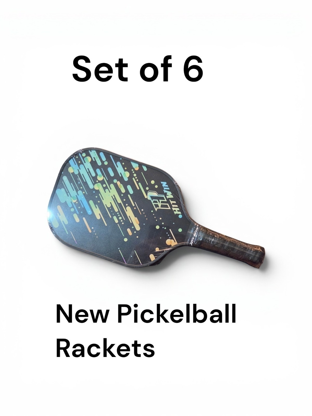 ​New Hit Win Pickleball Paddle Set of 6 Carbon Fiber Professional Gear **